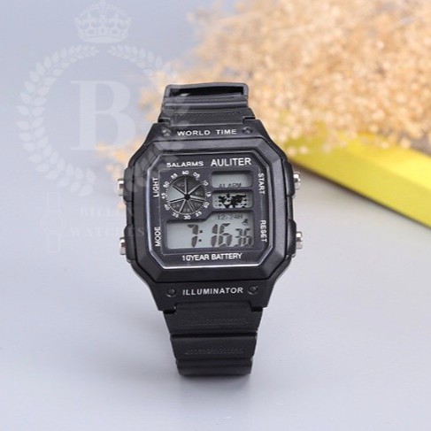 Đồng hồ nam điện tử thể thao huyền thoại [Billux] dây nhựa - 38mm (Đen) [CSOMT003S]