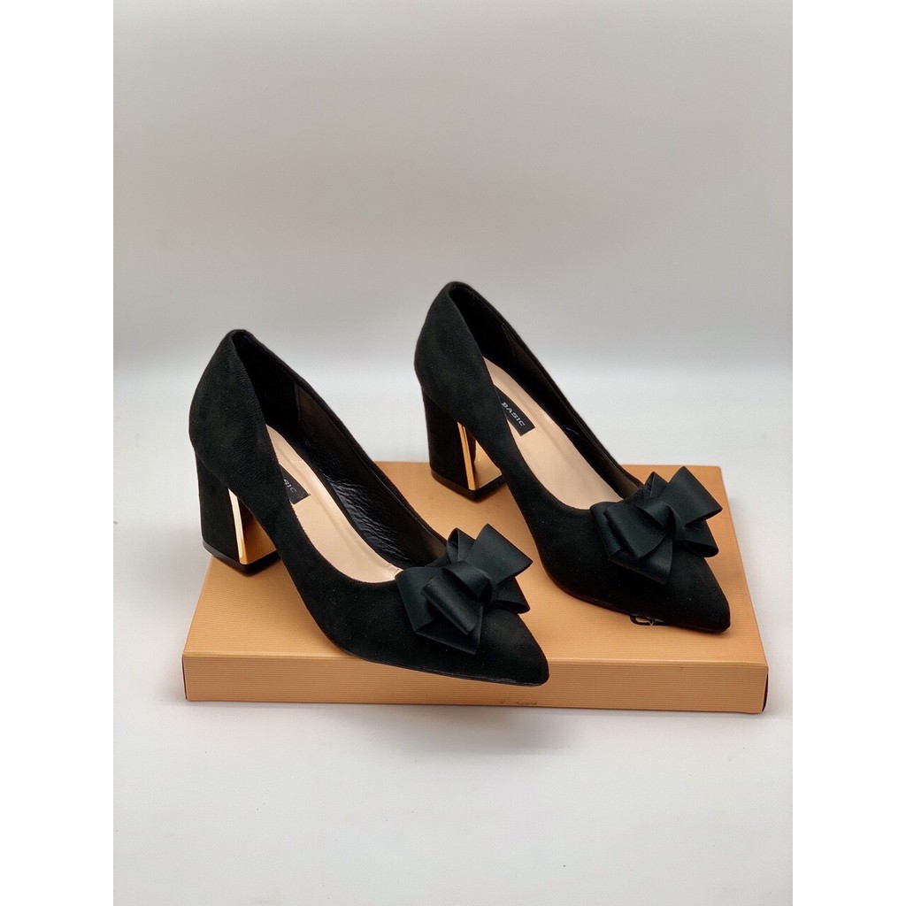 Giày cao gót nữ phối nơ lên chân cực êm