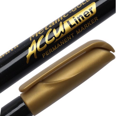 Bút lông nhủ bạc, nhủ vàng Monami Accu liner Metallic Silver Permanent Marker nét 1.5mm-3mm