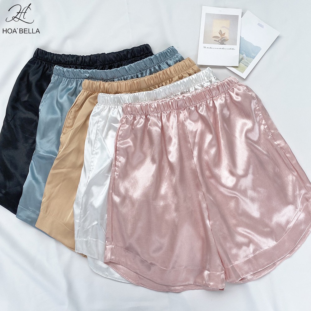 Quần Short Nữ HOABELLA Lụa Satin Cao Cấp Mềm Mịn Thoáng Mát