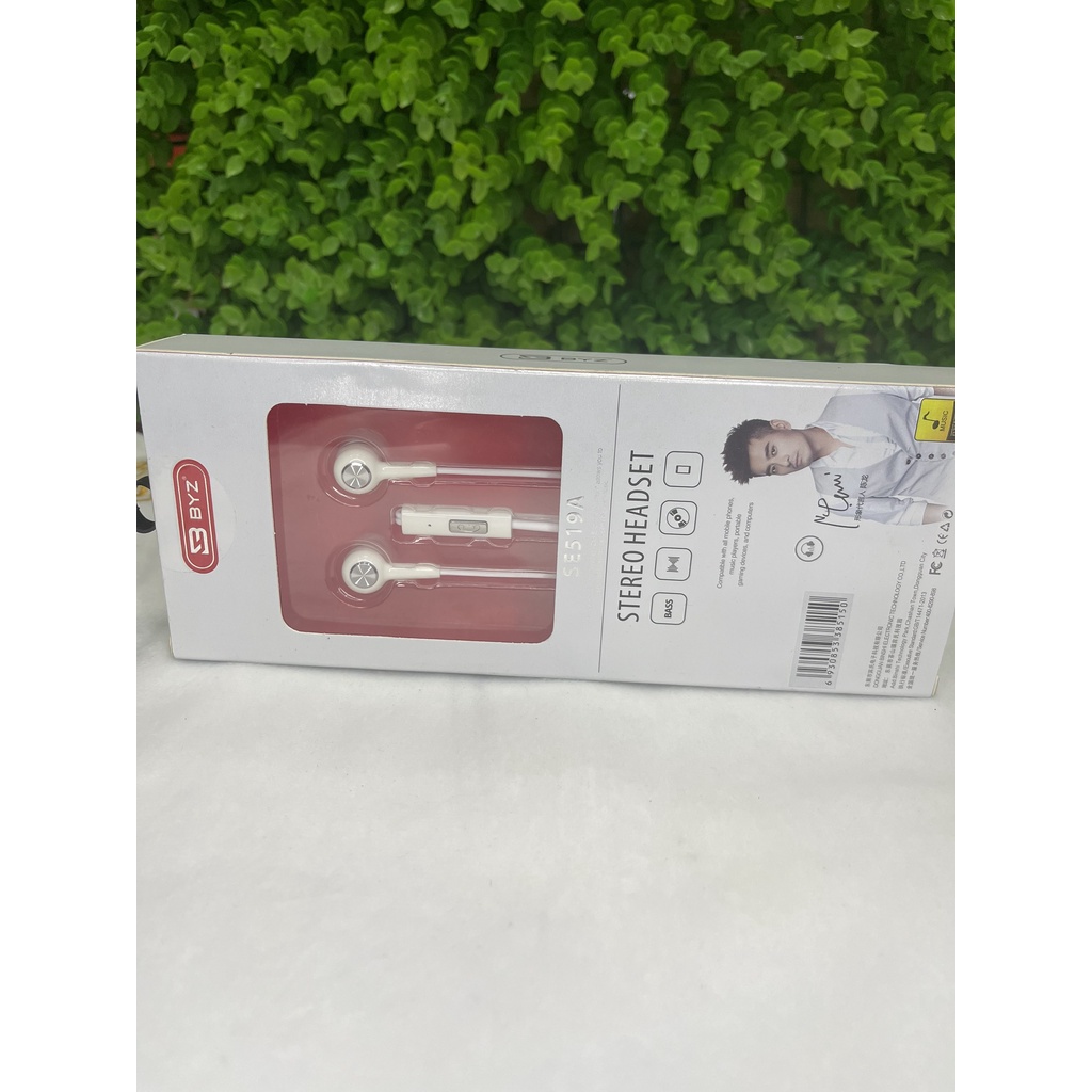 Tai Nghe BYZ SE519A  Thiết Kế Có Phần Đệm Silicion Mềm Dẻo, Êm Ái. Âm Thanh Hay Chân Thực, Sống Động.