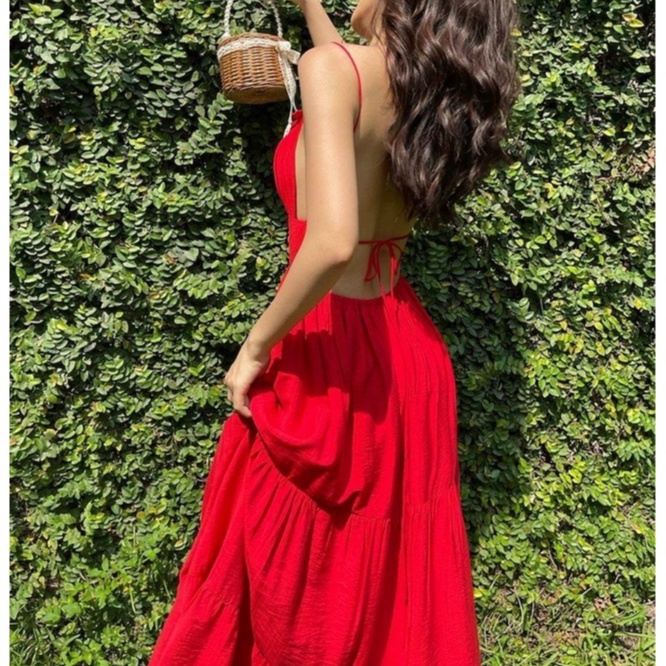 Đầm váy maxi dài 2 dây hở lưng chất chiffon Cao cấp SAVVY Dress đi biển, chụp hình TT0130
