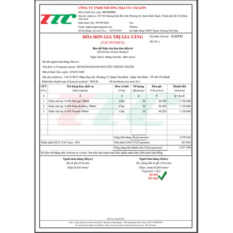 Nước Rửa Tay A-ON 500ml