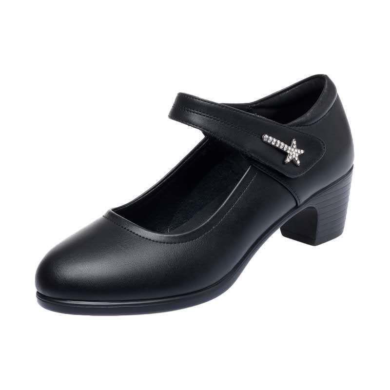 Giày da mềm đế mềm thời trang xuân thu cho phụ nữ trung niên 2021