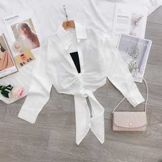 (LOẠI 1) Set áo trắng cột eo