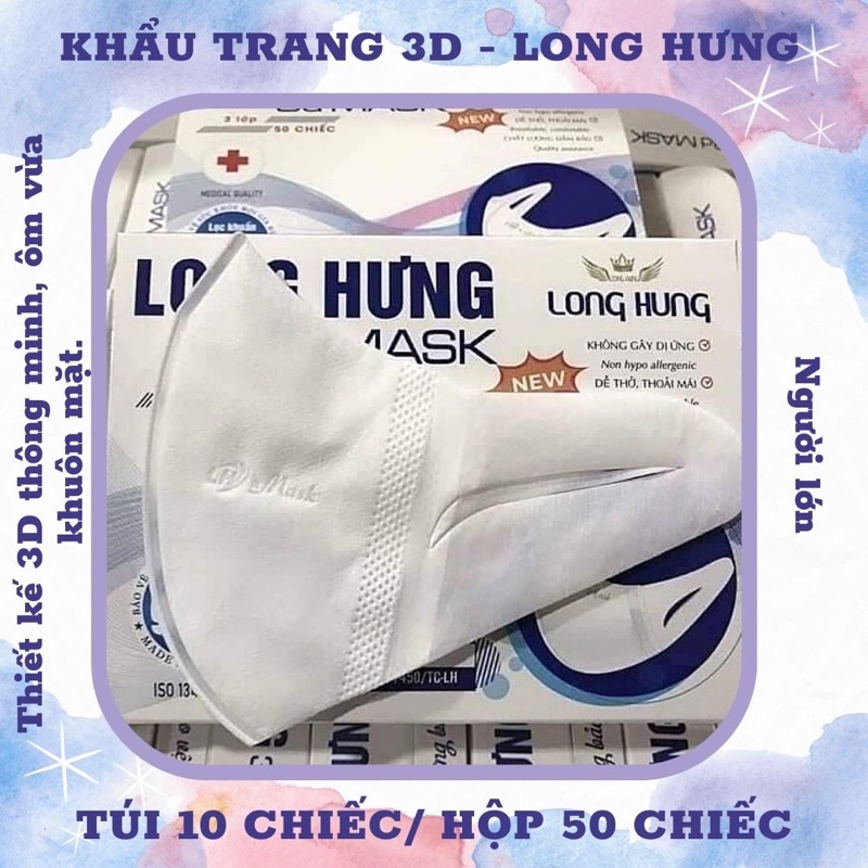 KHẨU TRANG 3D KHÁNG KHUẨN - LONG HƯNG