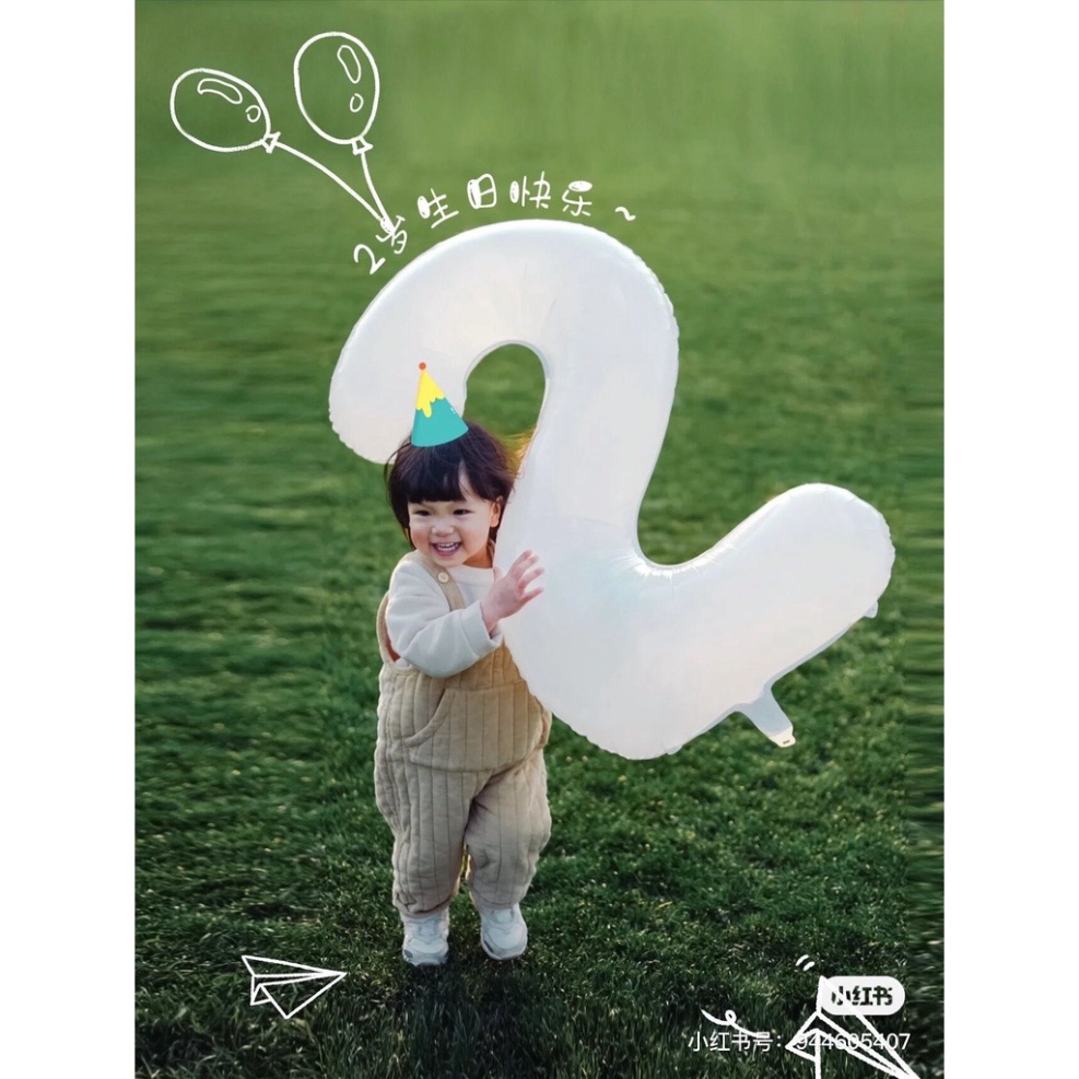 bóng bay trang trí sinh nhật [FREESHIP❤️] bộ 10 bóng số trắng đen trang trí (cùng 1 số) cao 80cm