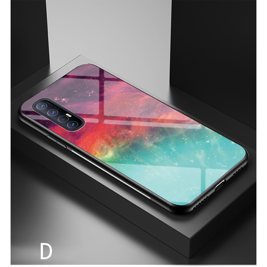 OPPO Reno3 Pro Hard Case Shockproof Starry Sky Glass Protective Back Phone Cover