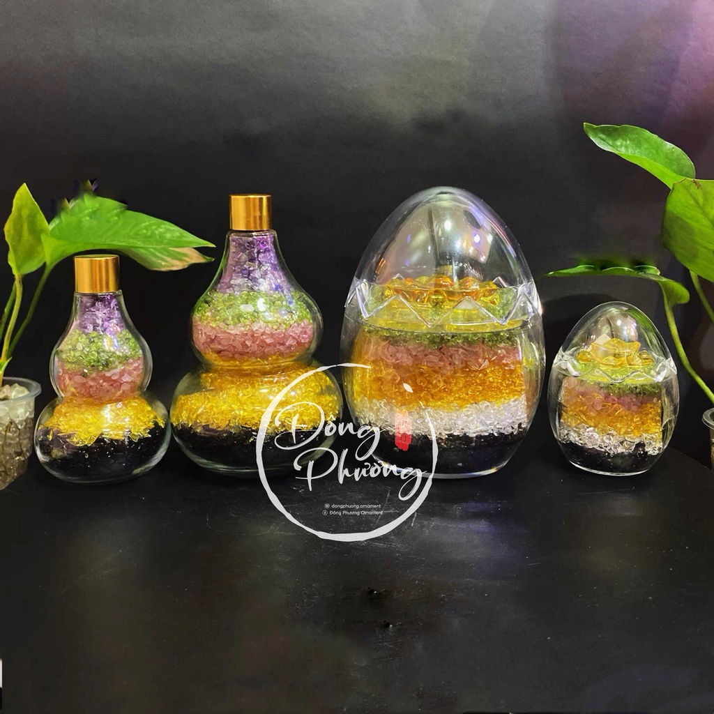 Hồ Lô Đá Ngũ Sắc - Trứng Đá Ngũ Sắc Tài Lộc Phong Thuỷ