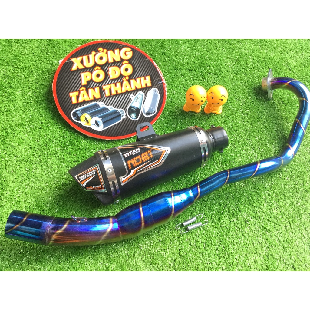 Bộ pô NOBI ĐEN full cổ bầu hơi titan exciter, winer, sonic