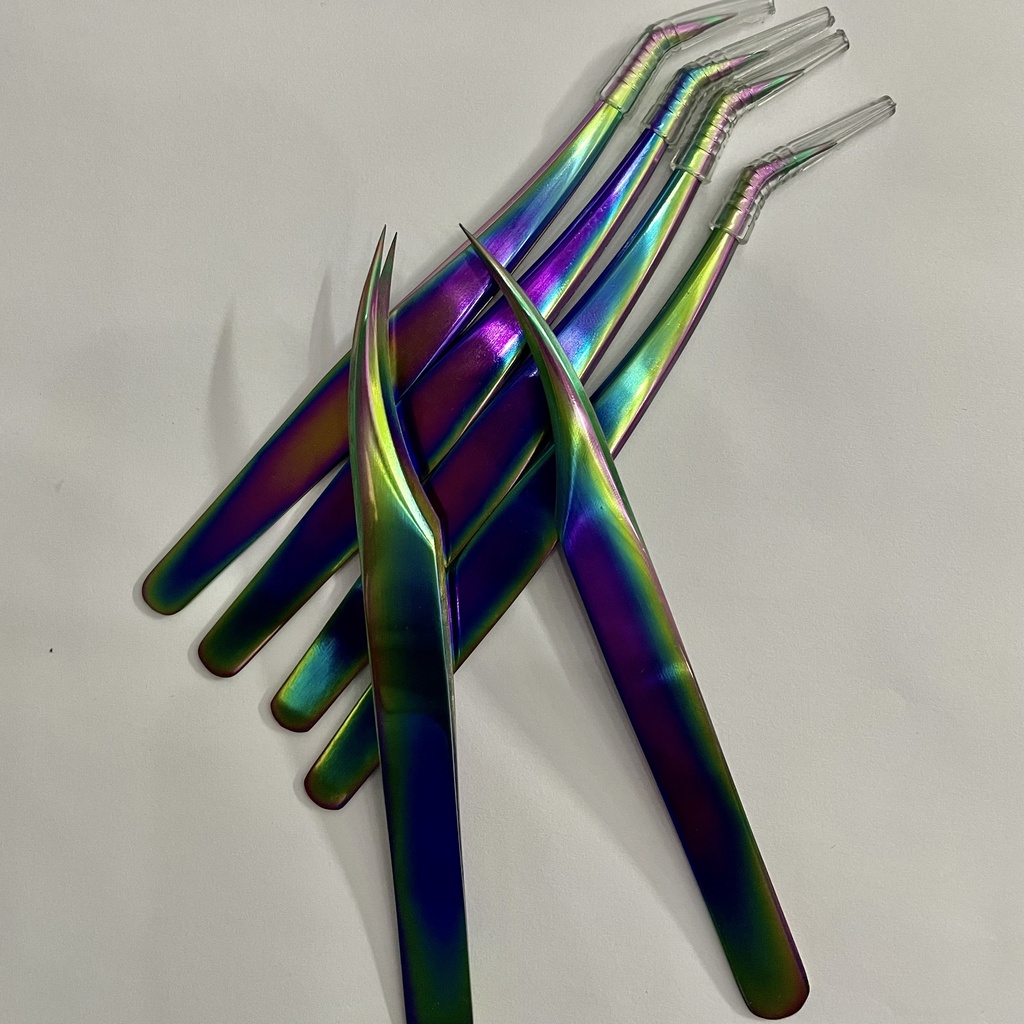 Nhíp nối mi classic +tách heo 7 màu_dụng cụ nối mi - thúy hà