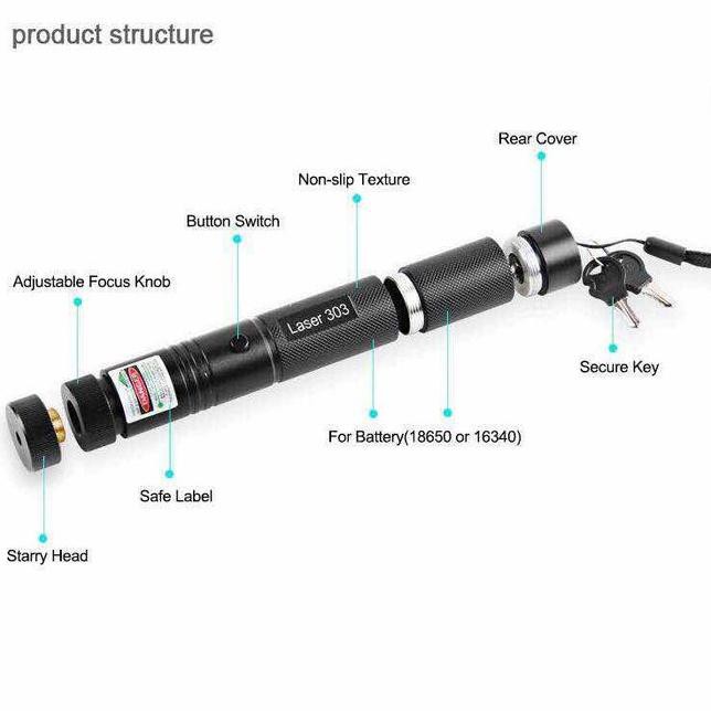 Bút Chiếu Laser Xanh Lá / Đen 303 303