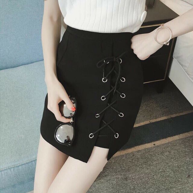 Chân váy xỏ dây kaki cao cấp