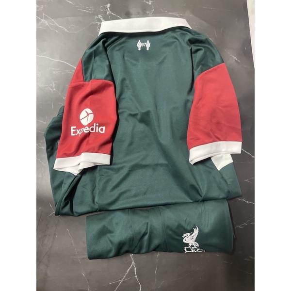 Set Bộ quần áo thể thao quần có túi vải gai mịn clb liverpool áo xanh đỏ trắng quần xanh