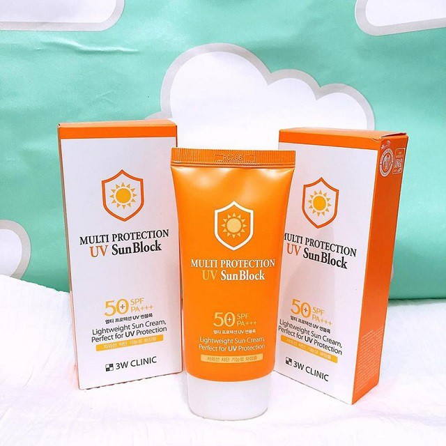 [Hàng Nhập Khẩu] Kem Chống Nắng Dưỡng Trắng Da Hàn Quốc Multi Protection Uv Sun Block 3W Clinic 70ml