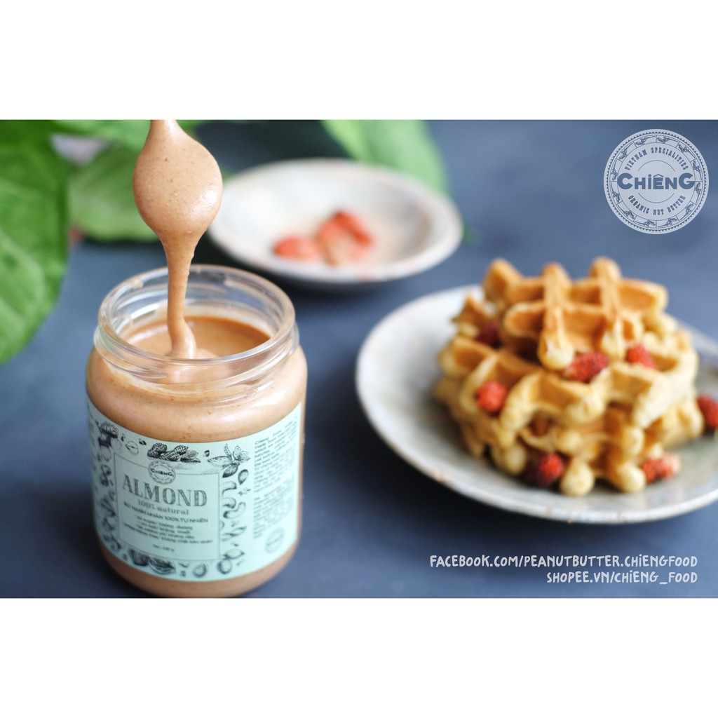 Bơ Hạnh Nhân Không Đường, Ăn Kiêng, Hữu Cơ, Eat Clean Healthy- Natural Almond Butter- CHIÊNG FOOD - 120g/220g/500g
