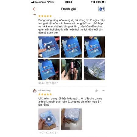 Combo 7 miếng dán trắng răng Crest Glamorous dành cho răng nhạy cảm