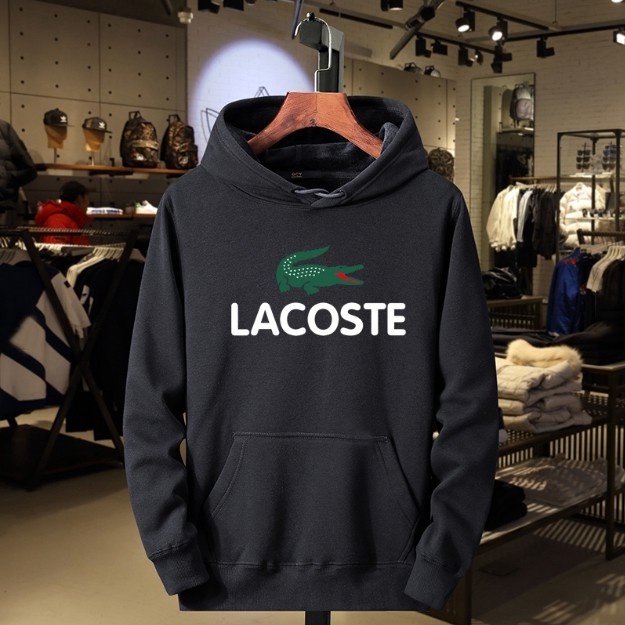 LACOSTE Áo Hoodie Lót Nhung Cotton Dáng Rộng Phong Cách Hàn Quốc Thời Trang Cho Nam