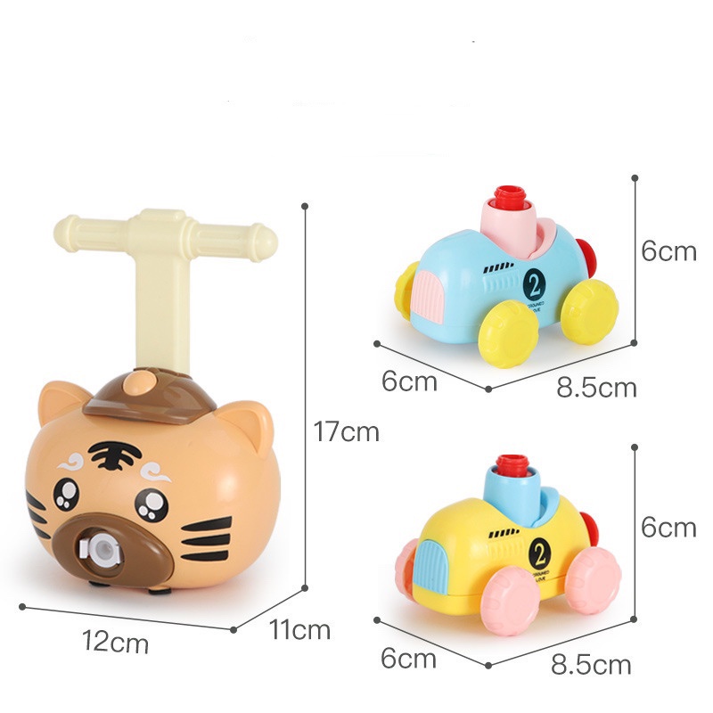 Đồ chơi xe bơm bong bóng hình thú rèn luyện trí thông minh cho bé