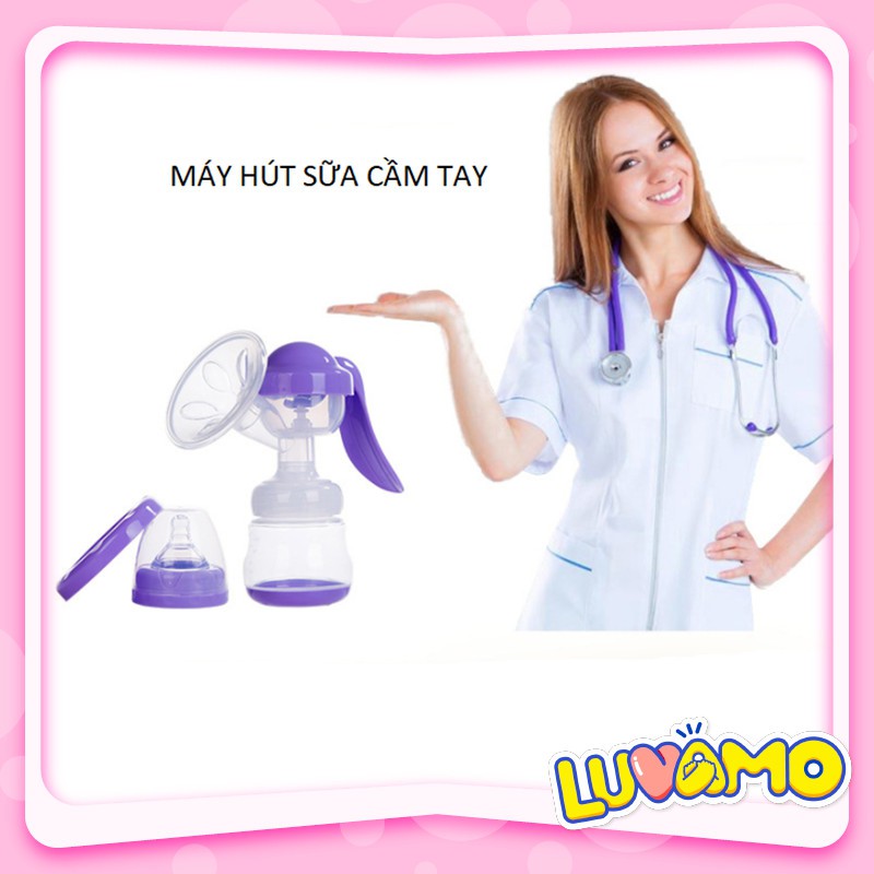 Máy hút sữa cầm tay cao cấp kèm bình ti 150ml tiện dụng kích thích sữa về cho mẹ và bé DS20