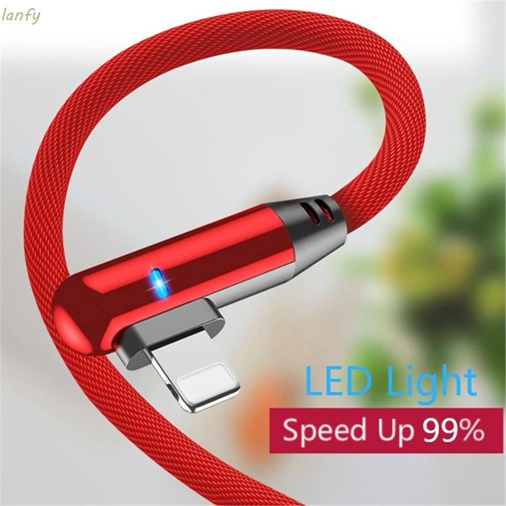 Dây cáp sạc USB thiết kế đầu xoay 90 độ dài 1m/2m nhiều màu tùy chọn cho IP6 11/12