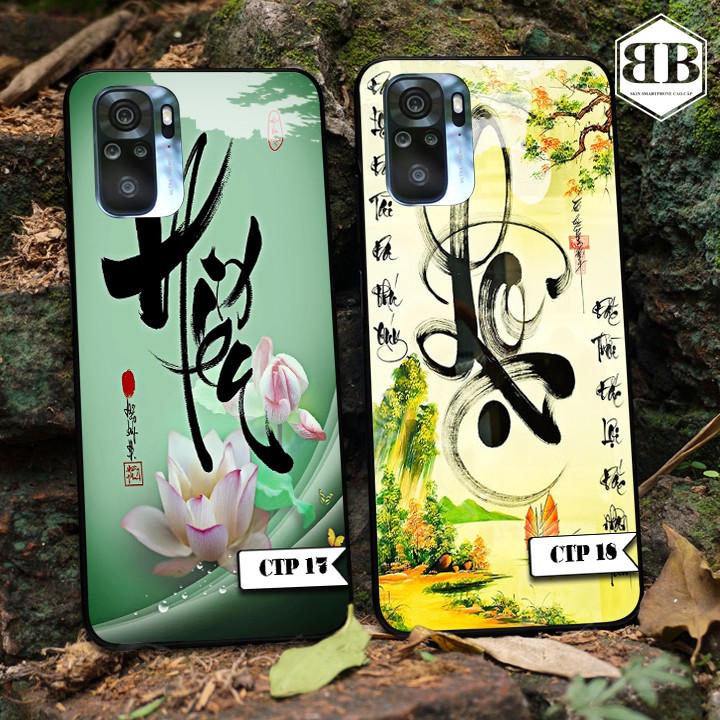 Ốp lưng kính cường lực Xiaomi Redmi Note 10 kiểu chữ thư pháp