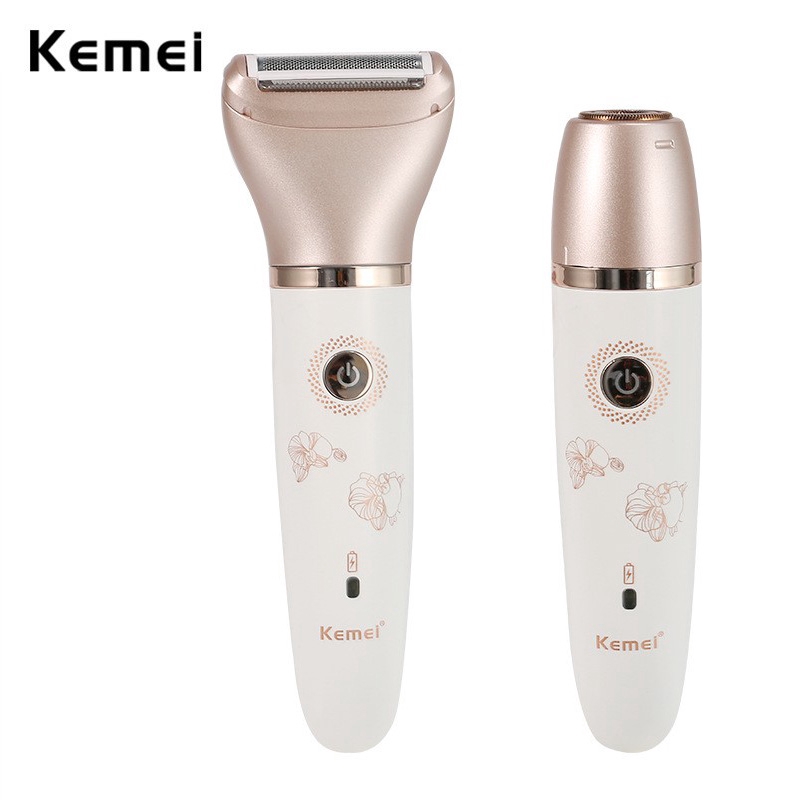 Kemei Painless Rechargeable Electric Razor Women Shaver Hair Removal for Legs Underarms and Bikini