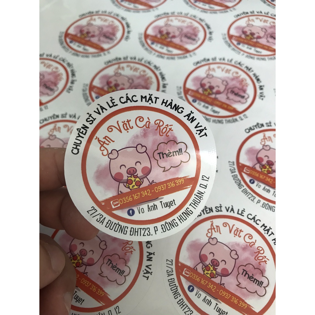 [Combo] in Tem giấy, sticker, in logo theo yêu cầu A3 - đẹp - nhanh - rẻ