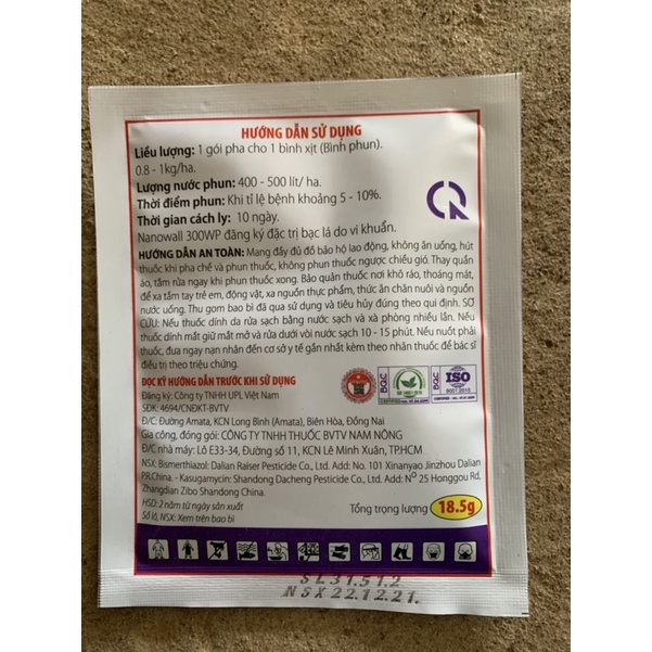 Nano wall- chống thối nhũng, Xử lý vi khuẩn gây hại cây trồng