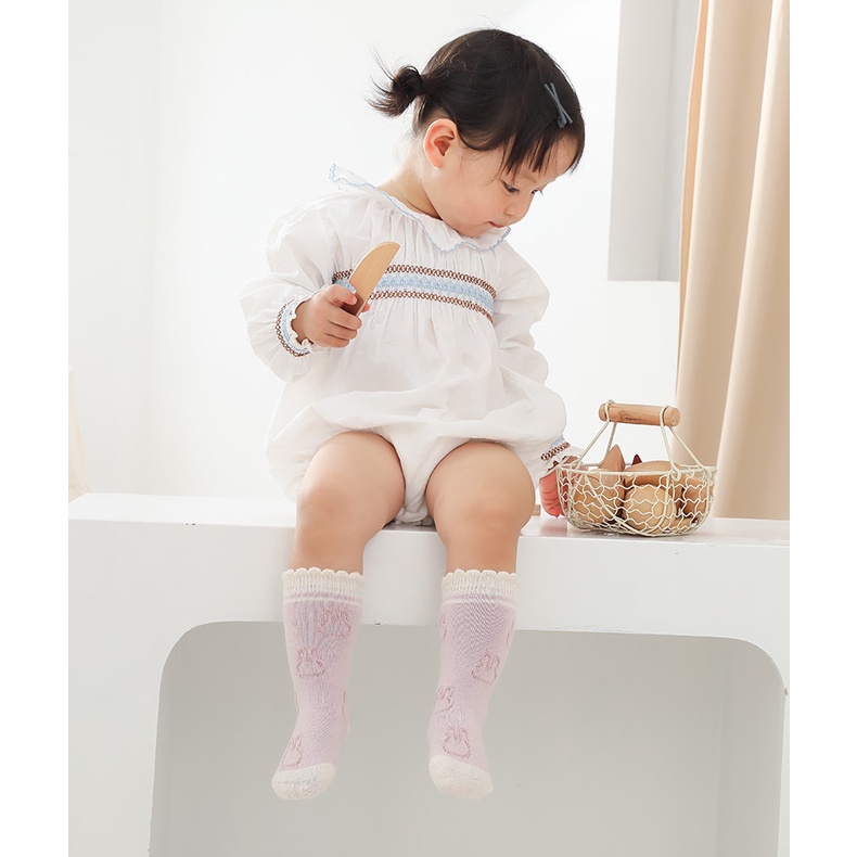 Bộ 3 đôi vớ KOKOROCARE YS-11 cổ cao vừa họa tiết gấu đáng yêu cỡ S/ XL dành cho bé 0-1/ 5-8 tuổi