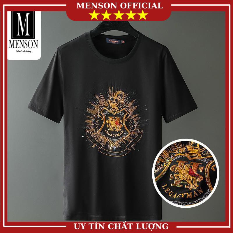 Áo Thun Nam, Áo Phông Nam Hàng Hiệu Cao Cấp Đính Đá In Hình 3D Chất Mát 100% Cotton Chuẩn Form M1929