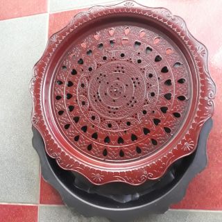 Khay trà giả gỗ hình tròn