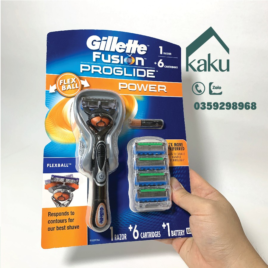 Dao cạo râu máy Gillette Fusion Proglide Power - nhập khẩu Hàn Quốc