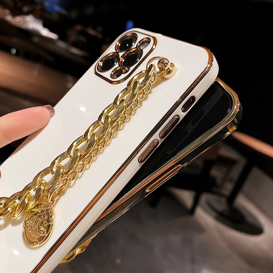 Ốp Điện Thoại Có Dây Đeo Sang Trọng Cho iPhone 13 12 11 pro XS max X SE2020 7 8 Plus XR