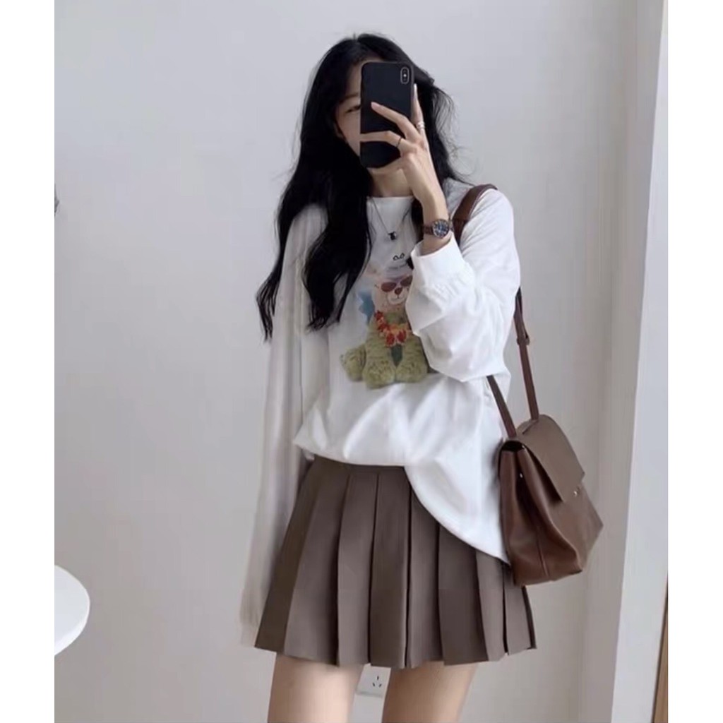 [Ảnh thật] Chân váy tennis ngắn xếp ly khóa hông ulzzang (có quần trong)