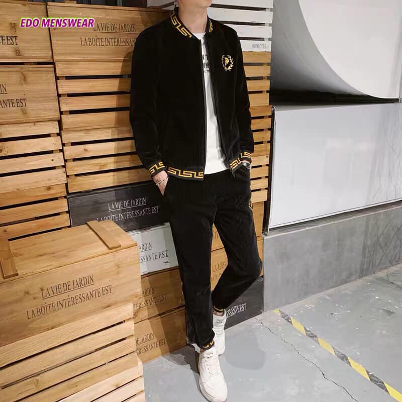 Bộ nỉ nhung nam Edo Menswear, chất nhung tăm dày dặn ấm áp, set đồ bộ thu đông siêu cool ngầu ấm áp 2022