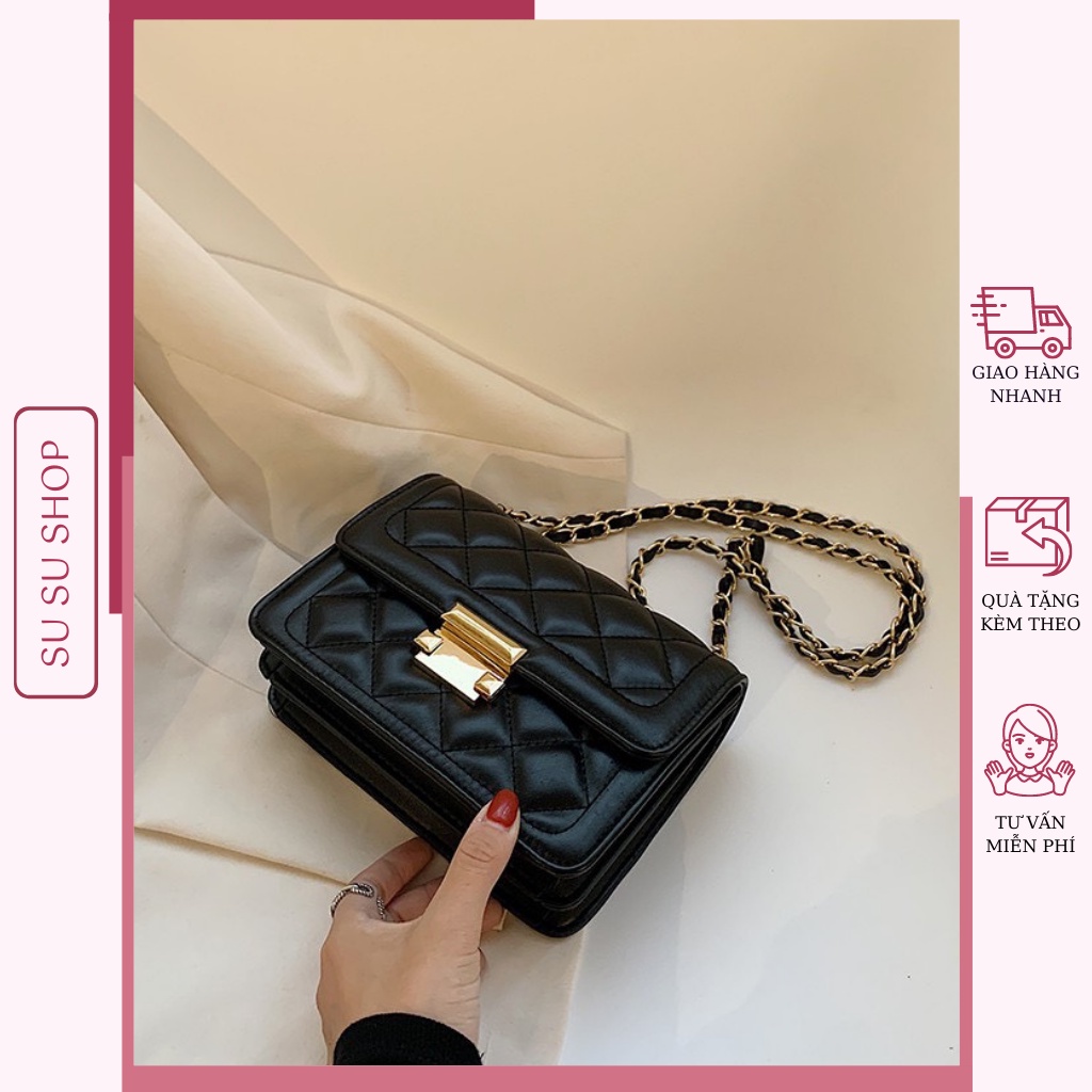 Túi Xách Nữ Khóa Vuông Đeo Chéo Sang Trọng Lịch Sự SUSU SHOP B01