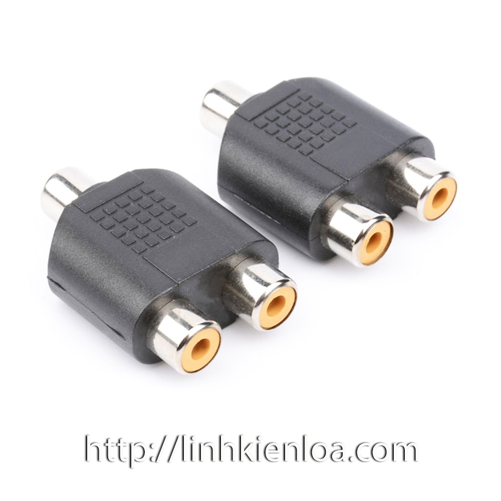 Đầu cắm, Jack chuyển đổi 1 Jack AV hoa sen  sang 2 Jack AV hoa sen