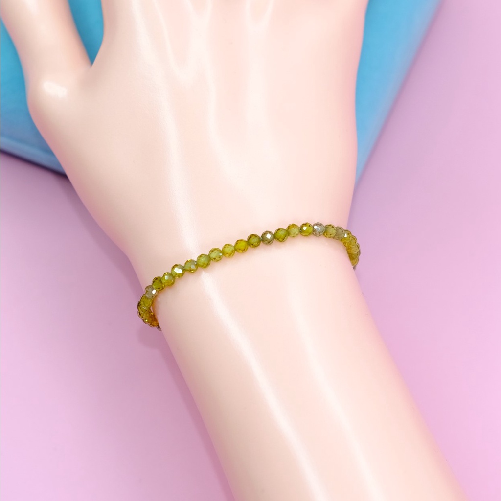 Lắc tay Zircon xanh UPCARA xinh xắn