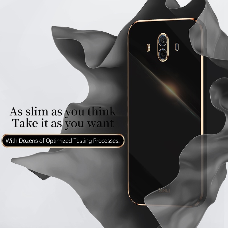 Ốp Điện Thoại Silicon Chống Sốc Viền Mạ Màu Trơn Cho Huawei Mate 10 10 Pro