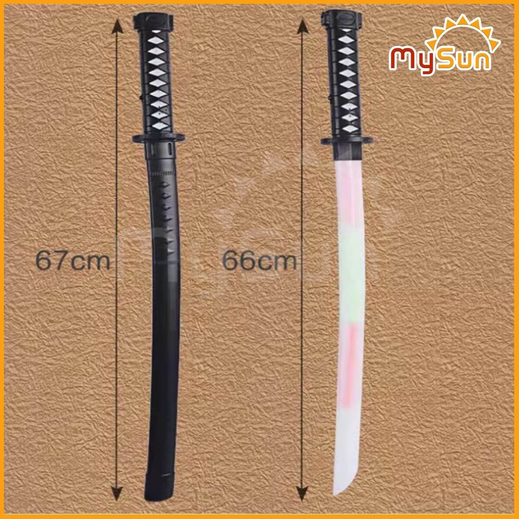 Thanh kiếm Nhật Katana Samurai bằng nhựa đồ chơi trẻ em phát sáng và âm thanh giá rẻ tặng PIN - MySun