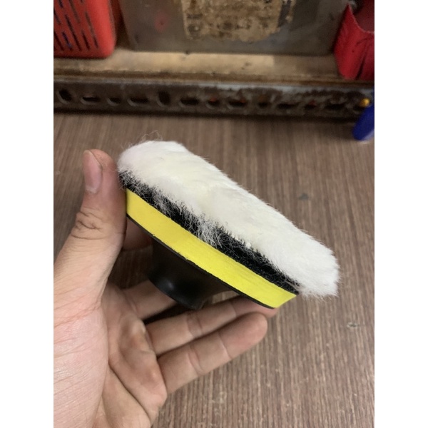 Combo miếng đánh bóng ô tô xe máy lông cừu và đế nhựa 1T dùng cho máy cầm tay