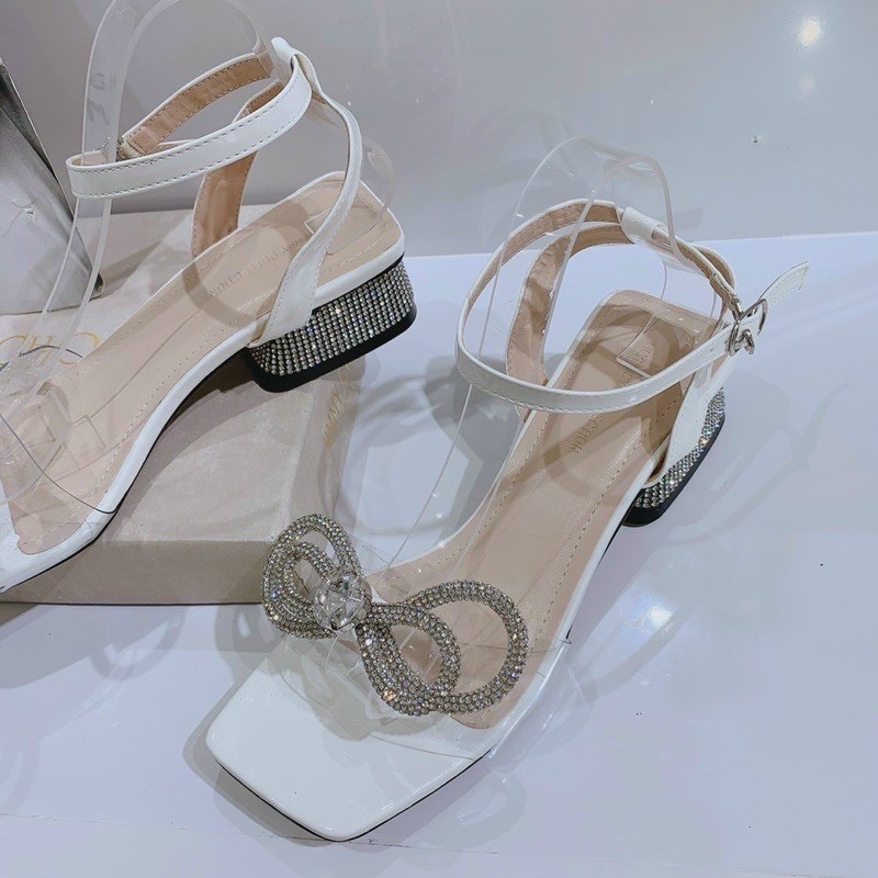 Sandal nơ đá gót ngọc 5p sang chảnh mã S145
