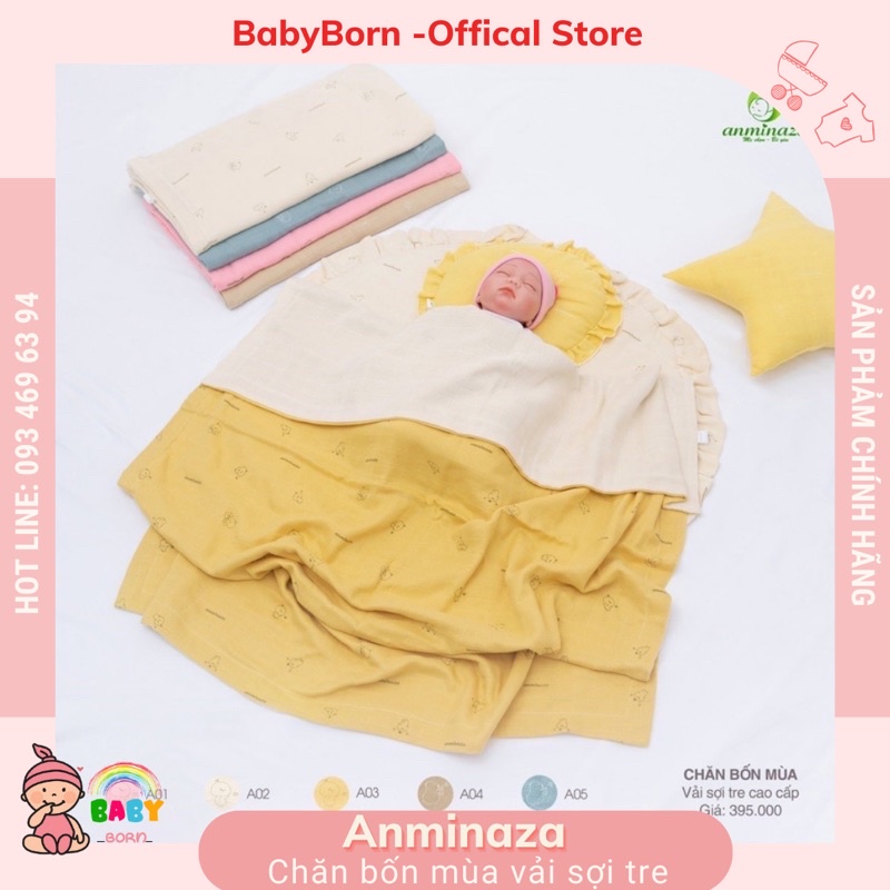Anminaza - Chăn bốn mùa vải sợi tre cao cấp thoáng, mềm, mịn mướt