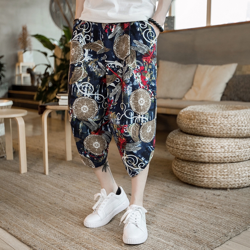 Quần ống rộng in họa tiết trẻ trung hợp thời trang cho nam | BigBuy360 - bigbuy360.vn