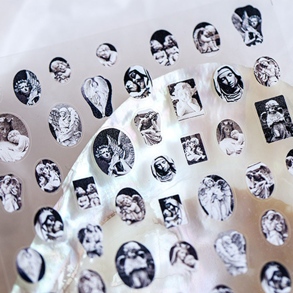 [Hàng mới về] Sticker dán trang trí móng tay họa tiết tranh sơn dầu 5D nghệ thuật