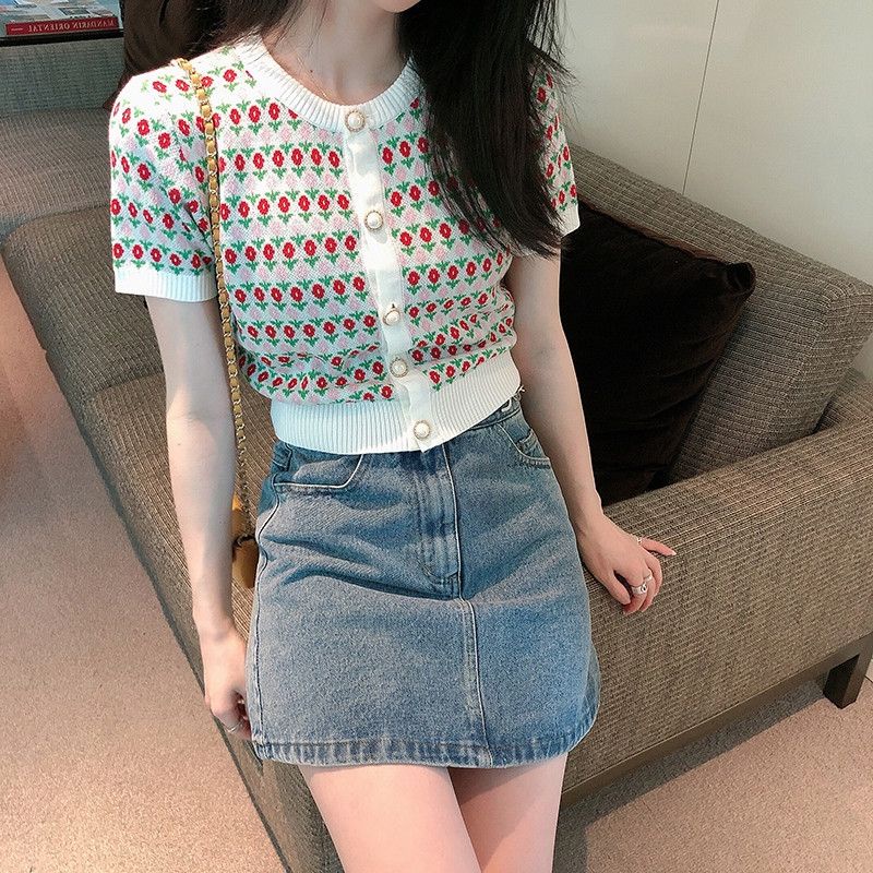 Áo thun hoa nhí dệt kim DA466