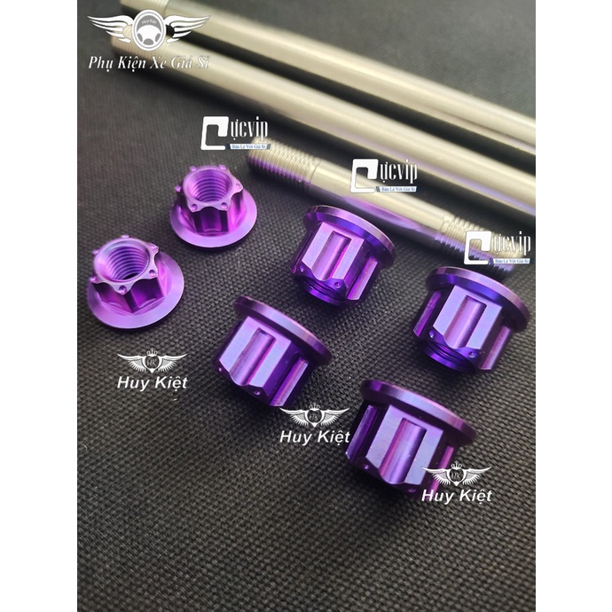 Cốt Trục Bánh Xe Trước Sau Và Cốt Trục Phuộc Giữa Kèm Tán Titan Thật GR5 Cho Exciter 135 (2011 - 2014) MS4187