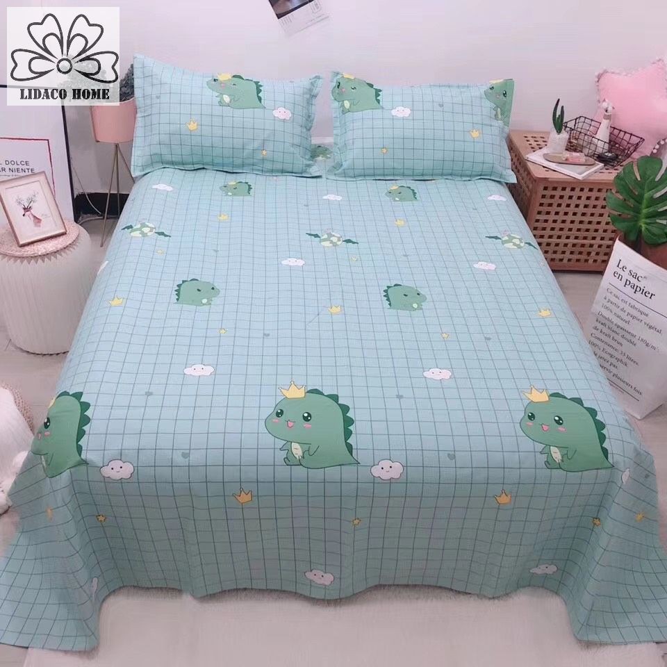 Bộ Ga Gối Cotton Tơ Tre LIDACO Cao Cấp - vườn thú