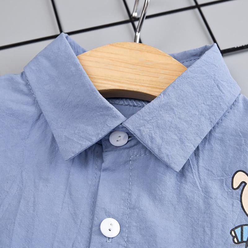 Bộ quần áo sơ mi tay dài và quần jean thời trang cho bé trai